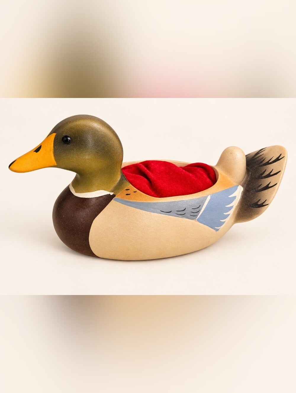 Vintage Enesco Japan Mallard Duck Trinket Dish Catchall Bird Decor